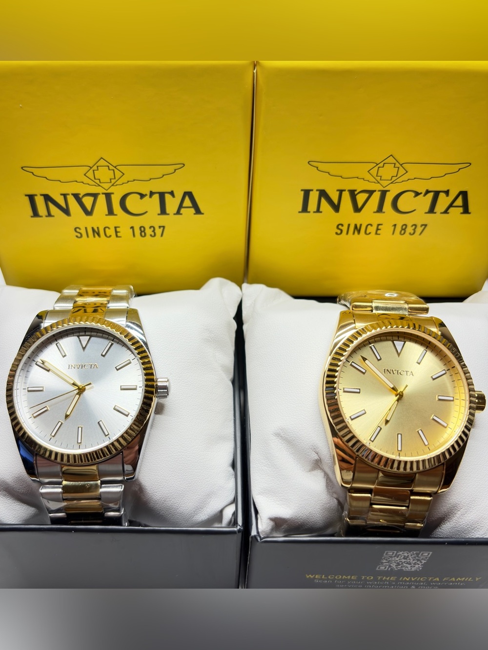 Invicta Celestial Men's 40mm Two-Tone Silver and Gold Bracelet Watch Duo